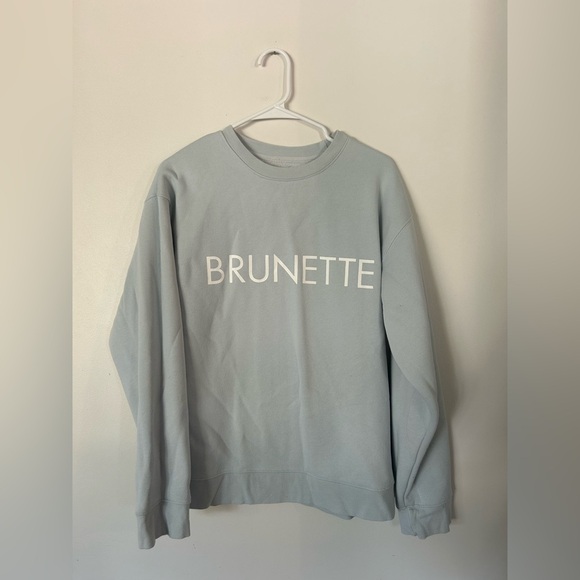 Sky Blue BRUNETTE Sweatshirt Brunette The Label Crew Neck Size M/L - Picture 1 of 6